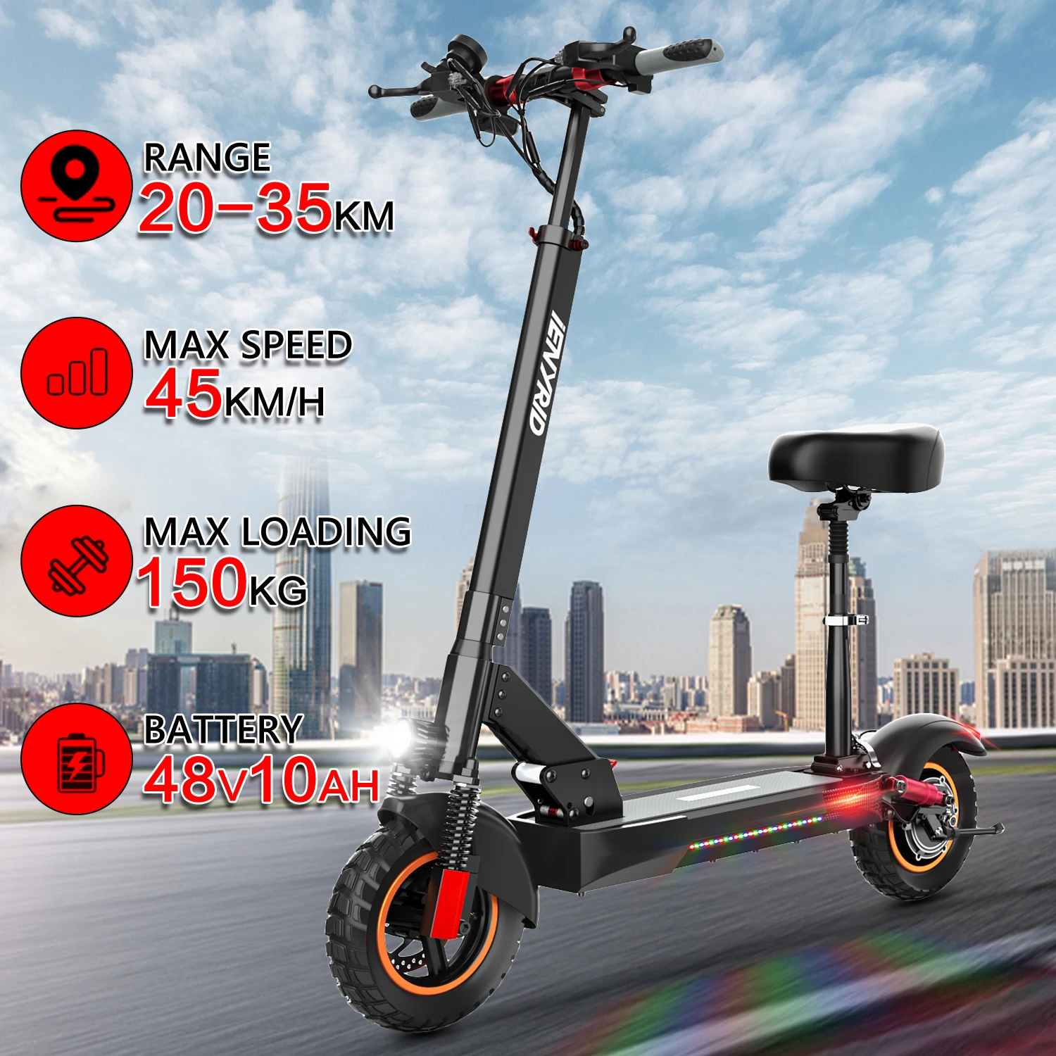 Dropshiping iENYRID M4 PRO S hot sale power electric scooter max speed 45km/hour with battery 10AH 16AH KUGOO M4 PRO