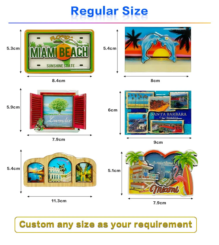 Sublimation ceramic 3D Wooden Souvenir Custom made european souvenir cities fridge magnet