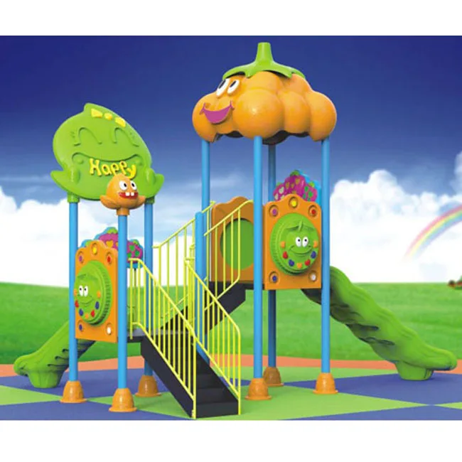 Primary school and kindergarten play games children plastic slide outdoor