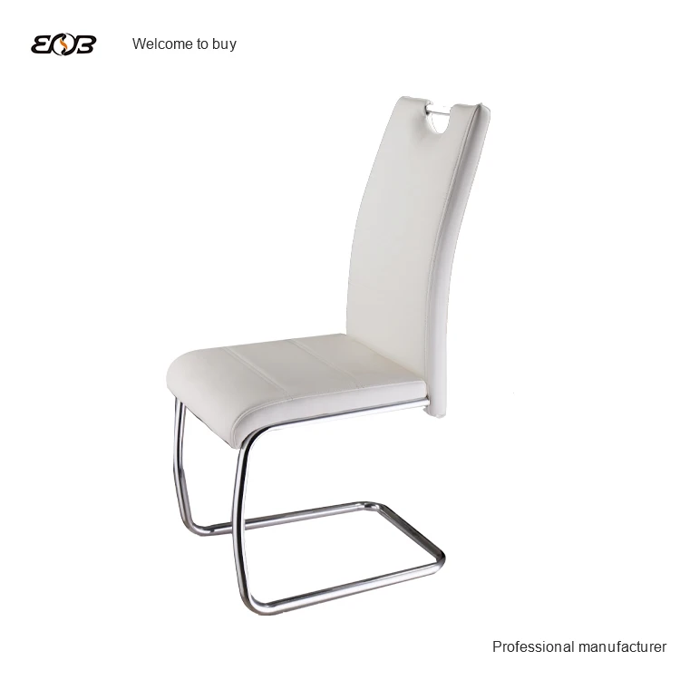 China Factory Supply Good Quality No Folded PU Dining Chair With Steel Tube Chromed Legs In Cheap Price