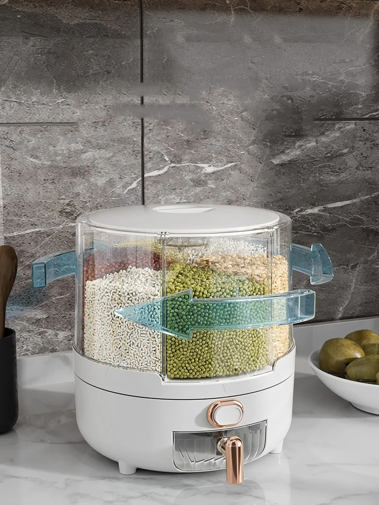 High Quality Rice Dispenser Storage Box Container Grain Organizer with Measuring Cup