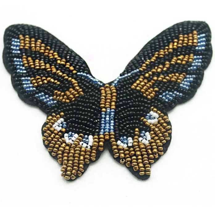 Wholesale Butterfly Embroidery Cloth Sticker Luggage Bag Shoes Handmade Bead Embroidery Chapter