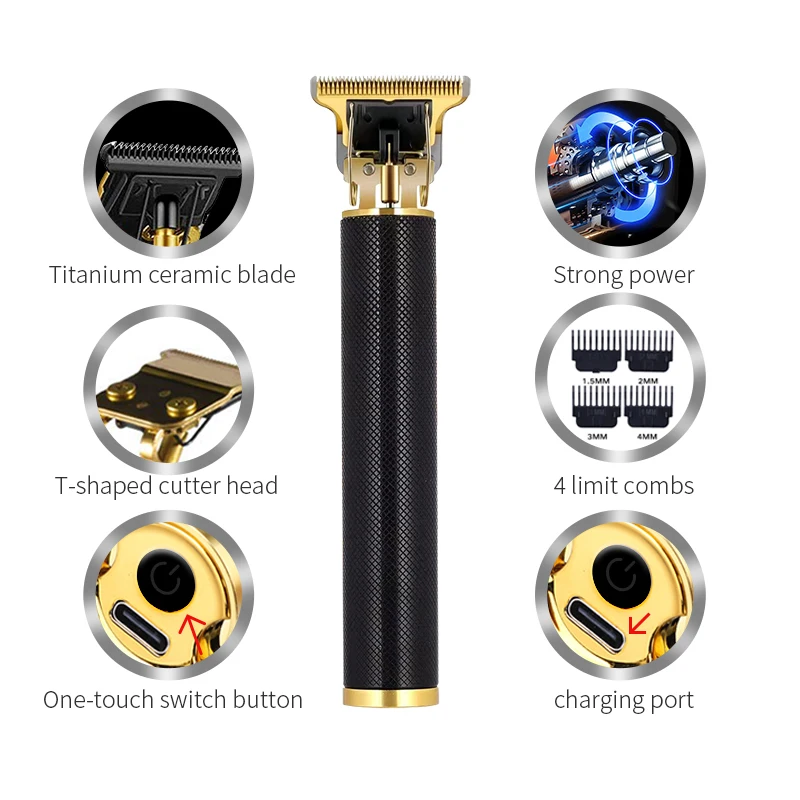T9 usb аккумуляторная электрическая ловушка для волос салон машинки для стрижки Парикмахерская Триммер Золотой Будда триммер для мужчин