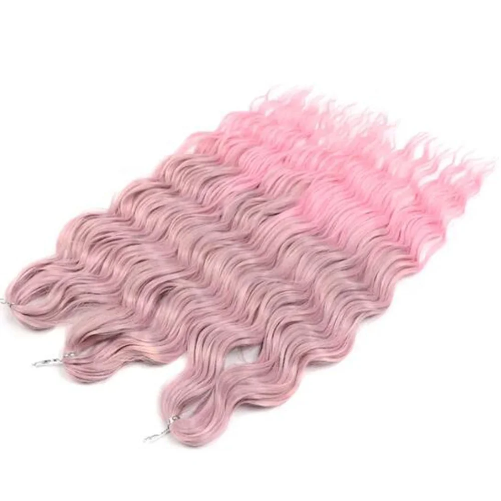 Anna wholesale Synthetic Loose Deep Wave 24 Inch Water Wave Braid Ombre Blonde Twist Crochet Curly Braiding Hair Extensions