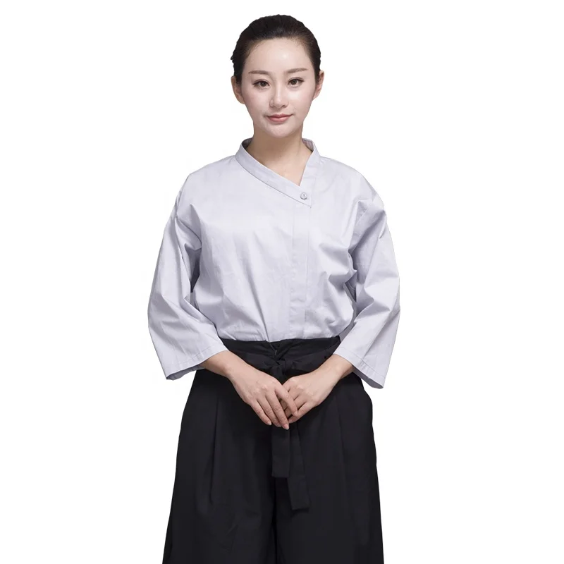 New Japanese restaurant waitresses work clothes men and women hefeng sushi restaurant seven-quarter sleeve summer