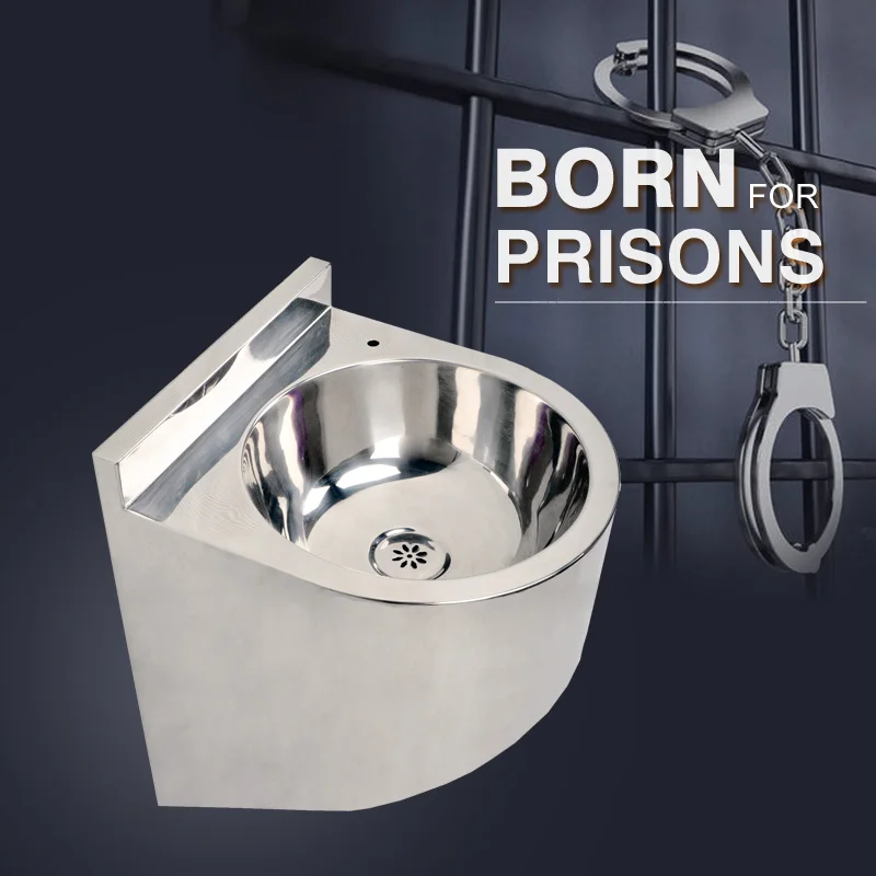 YUSUN Prison Jail High Security Wall Mounted Stainless Steel Wash Basin