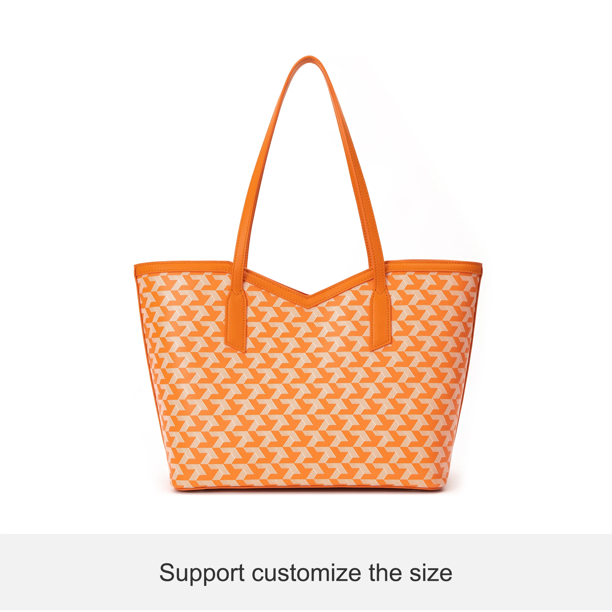 High Quality Custom Logo Luxury Tote Bags Leather Canvas Coated Printing Handbag for Women Large Shopping Bag Office Lady Purse