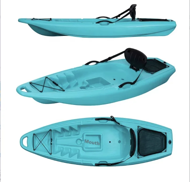 Cross-Border Exclusive HDPE Plastic Kayak Blow Molded Hard Boats for Fishing and Kids for Water Sports small boat