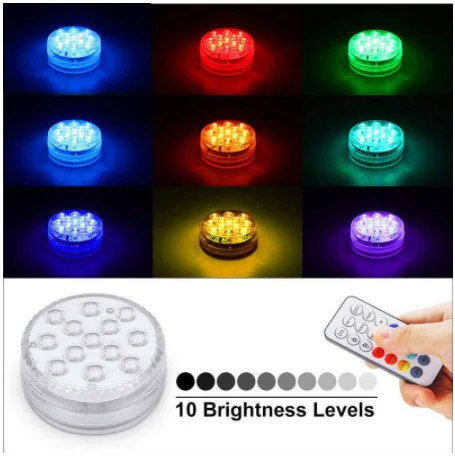13LED RGB Дайвинг свет с присоской магнит сад Пруд аквариум для рыб бассейн батарейный отсек Ip68 водонепроницаемый LED