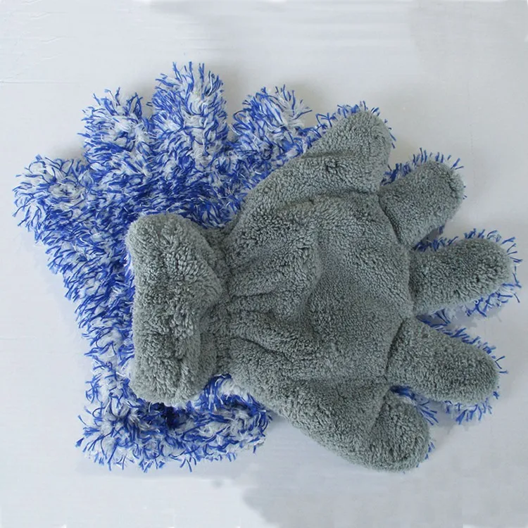 5 Fingers Coral Fleece Car Wash Mitt Microfiber No Trace Wheel Detailing Cleaning Soft Glove for Auto Care