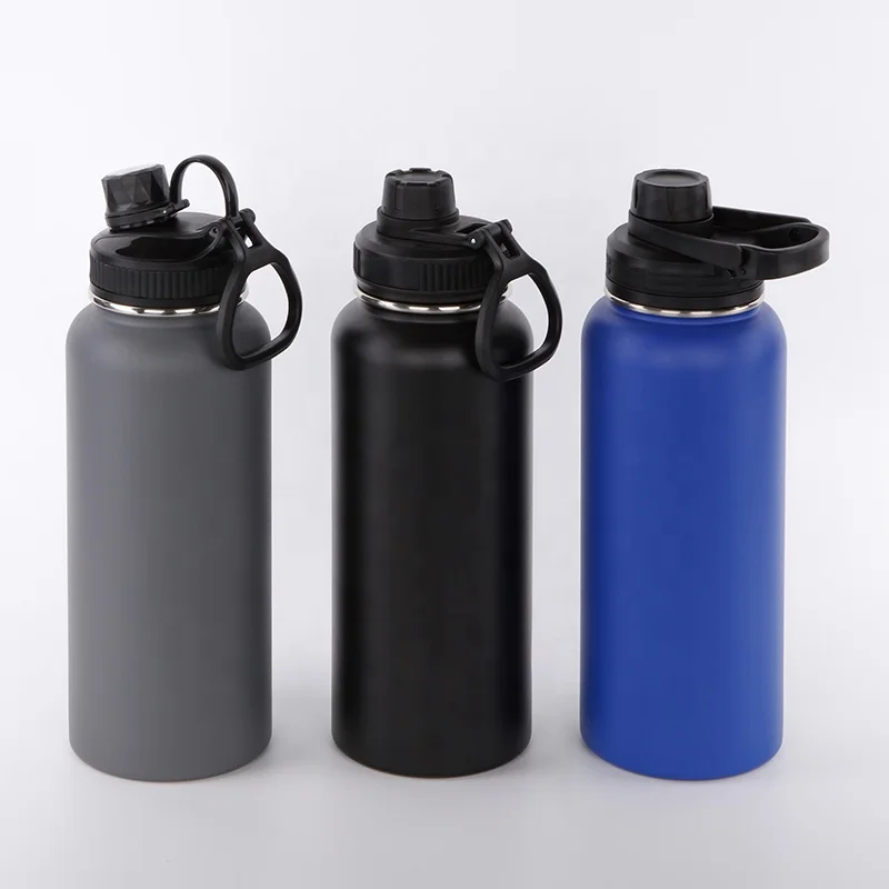 Double Wall Vacuum Insulated 18/8 Stainless Steel BPA Free Water Jug Outdoor Travel Sports Gym Water Bottle with Spout Lid