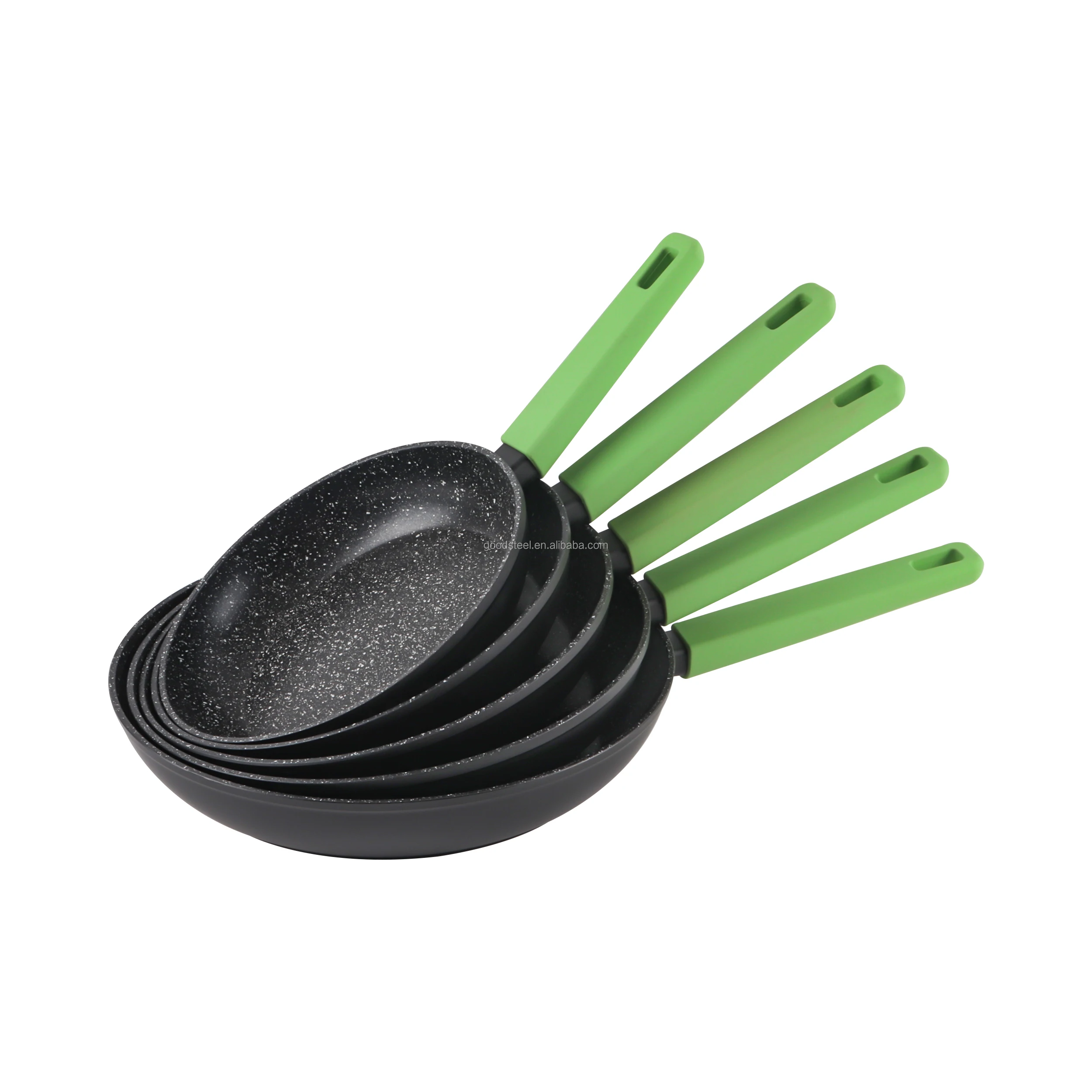 Forged Aluminum 22-30cm Wok Pan Set with Nonstick Marble Coating Frying Aluminium of