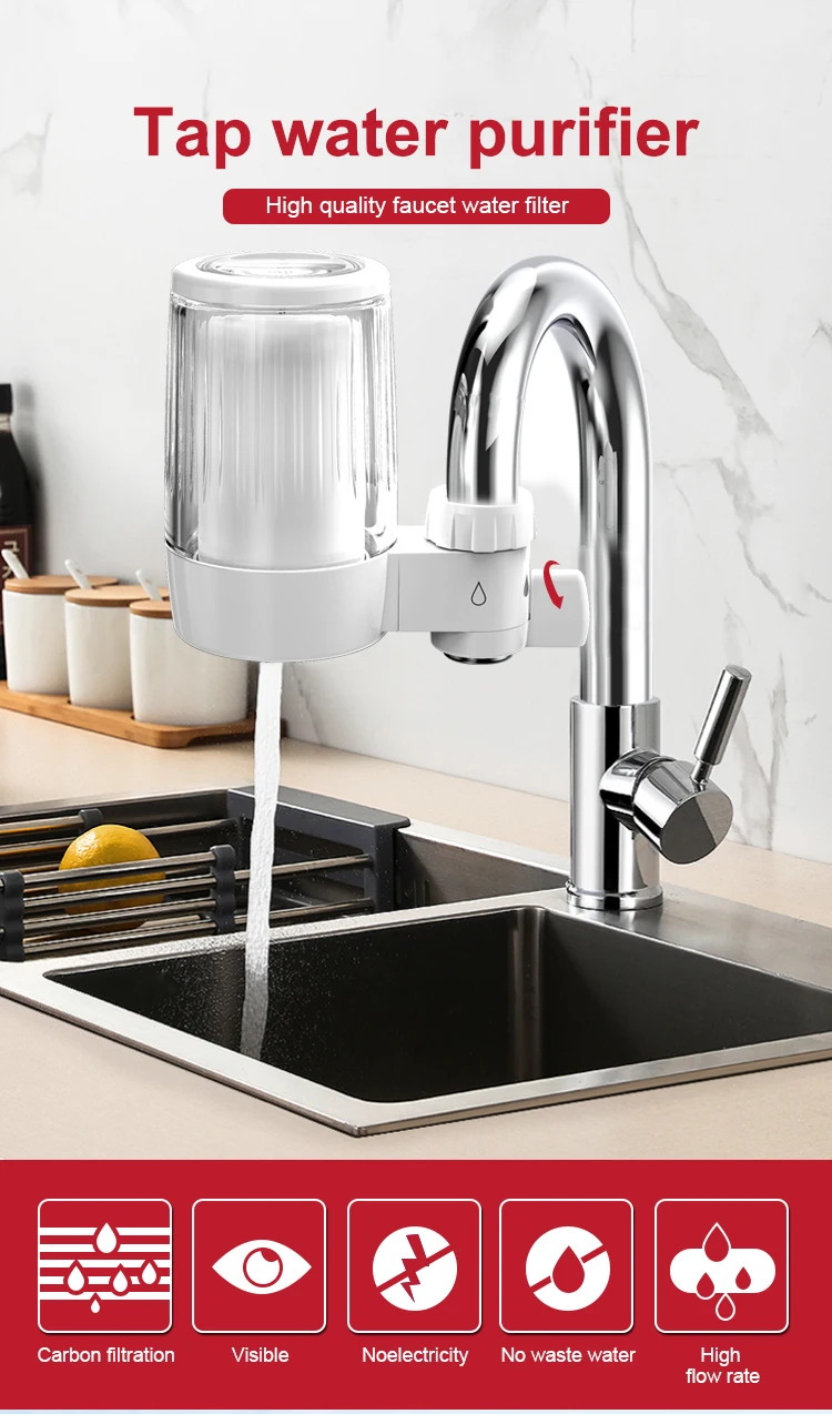 Portable kitchen tap water purifier filter for household