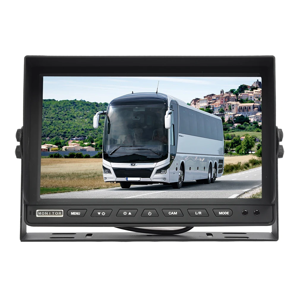 PJAUTO 10.1 Inch High Brightness Truck Tractor Split Quad View AHD Heavy Duty Monitor Wide Screen