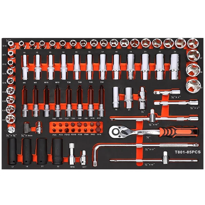 98pcs 1/2 Hexagonal Sleeve Conjoined With A Bit Spark Plug Sleeve Professional Bike Motorbike Car Tool Trolley Cabinet Tool Sets