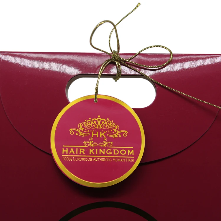 Cheap Custom Printing Brand Logo Paper Gold Foil Hang Tags With String Hair Extensions Luxury Hang Tag For Hair Extensions