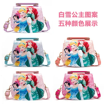 
princess children pu messenger bag girl Elsa shoulder bag Sofia handbag kid fashion shopping bag gift 