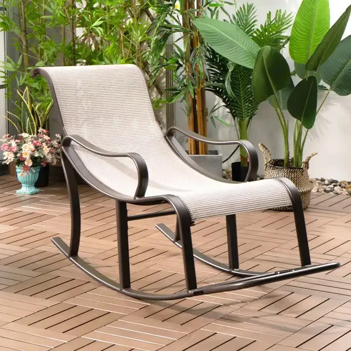 Rocking chair home recliner aluminum rattan chair lounger balcony leisure outdoor nap chair