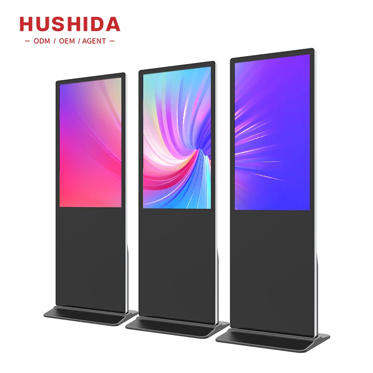 4k advertising media player board interactive totem video 65 inch advertising display with remote control
