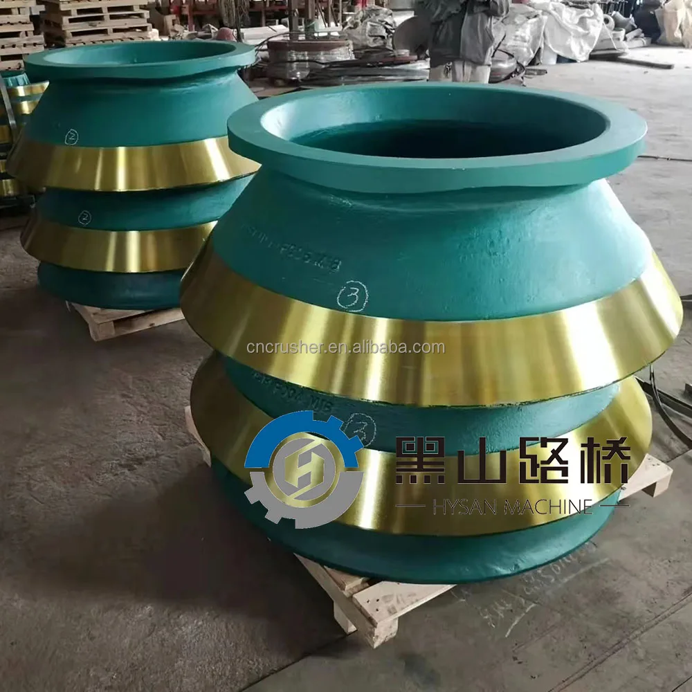 Mining OEM rock cone crusher concave and mantle bowl liner supplier mn13cr2 spare parts for cone crusher