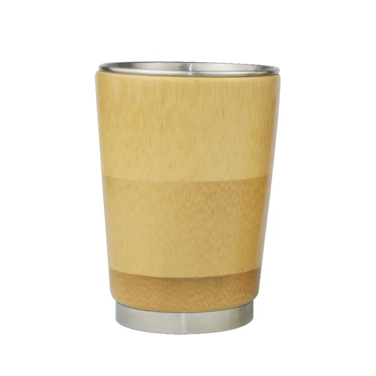 Custom Logo High-quality Thermos Bamboo 304 Stainless Steel Hot Selling Products Bamboo Cup Coffee Tumbler.