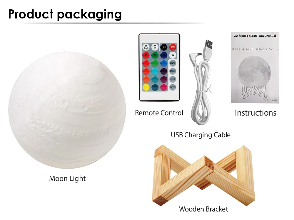 Personalised 3D Photo Printing Smart Luna Levitating Room Led Moonlight Lamp Full Moon Sun Shaped Glow Galaxy Lights For Bedroom