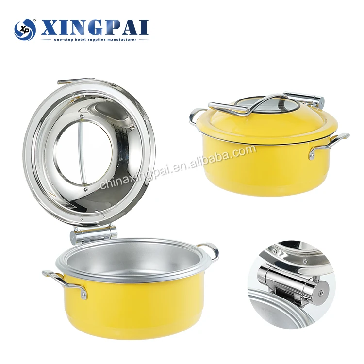 XINGPAI factory direct sale chafing dish pour buffet yellow color food warmer sets chafing dish electric heater