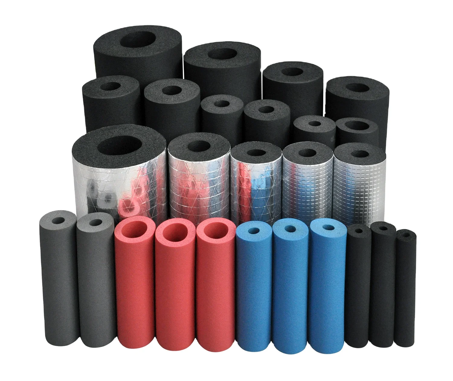 Solar energy closed cell rubber plastic black foam rubber cold duct insulation rubber foam pipe