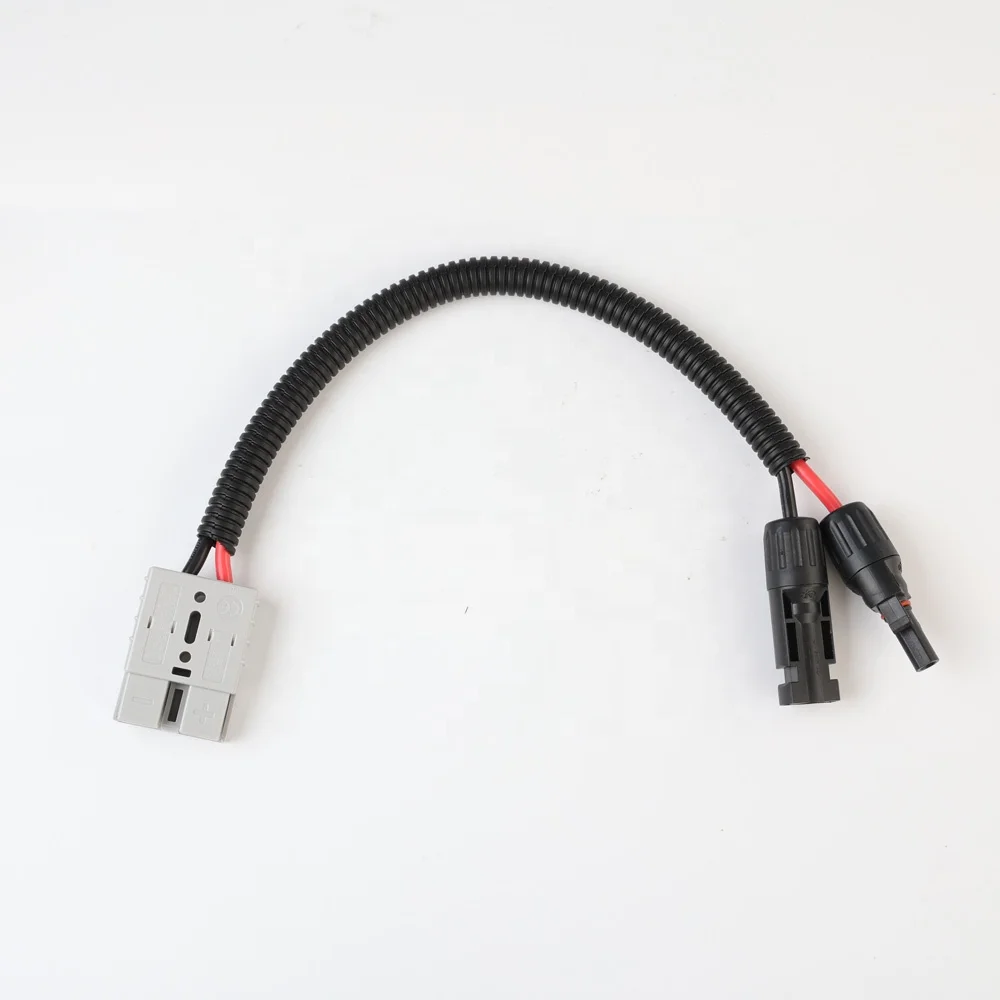 50A andersonplug with bellows to MC 4 line single-core red and black length 0.3m 10AWG copper wire