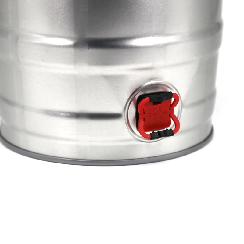 Factory hot sale direct sale 5L mini round stainless steel metal wine barrel with tap