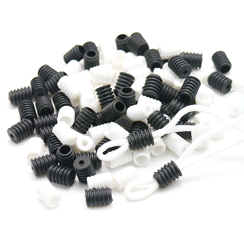 Регулируемая переключатель белый и черный резиновый силиконовый ограничитель для