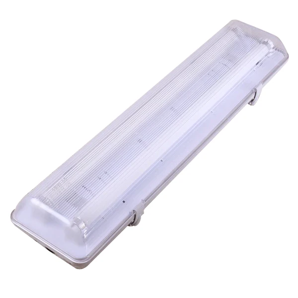 Lighting Fitting Fixture Housing 2x18w Fluorescent Waterproof 90 80 IP65 T8 Glass Led Tube Light PC or Stainless Steel Clips 08