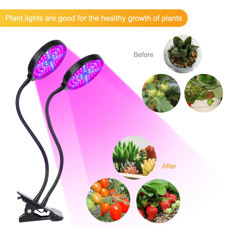 LED Plant Lamp Red Blue Spectrum DC 5v USB Clip Dimming Timer Full Spectrum Indoor LED Grow Light