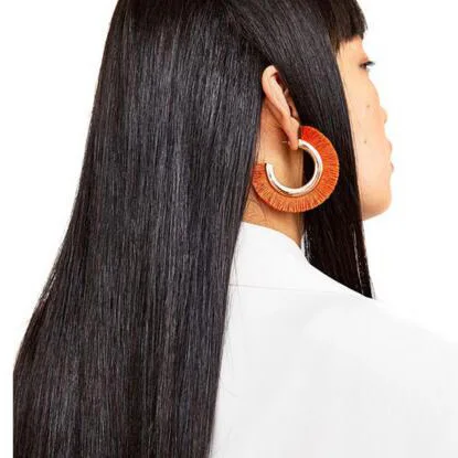 Brand Silk Thread Tassel Earrings Bohemian Alloy Stud Earrings For Women Statement Fringe Earrings Geometric Jewelry