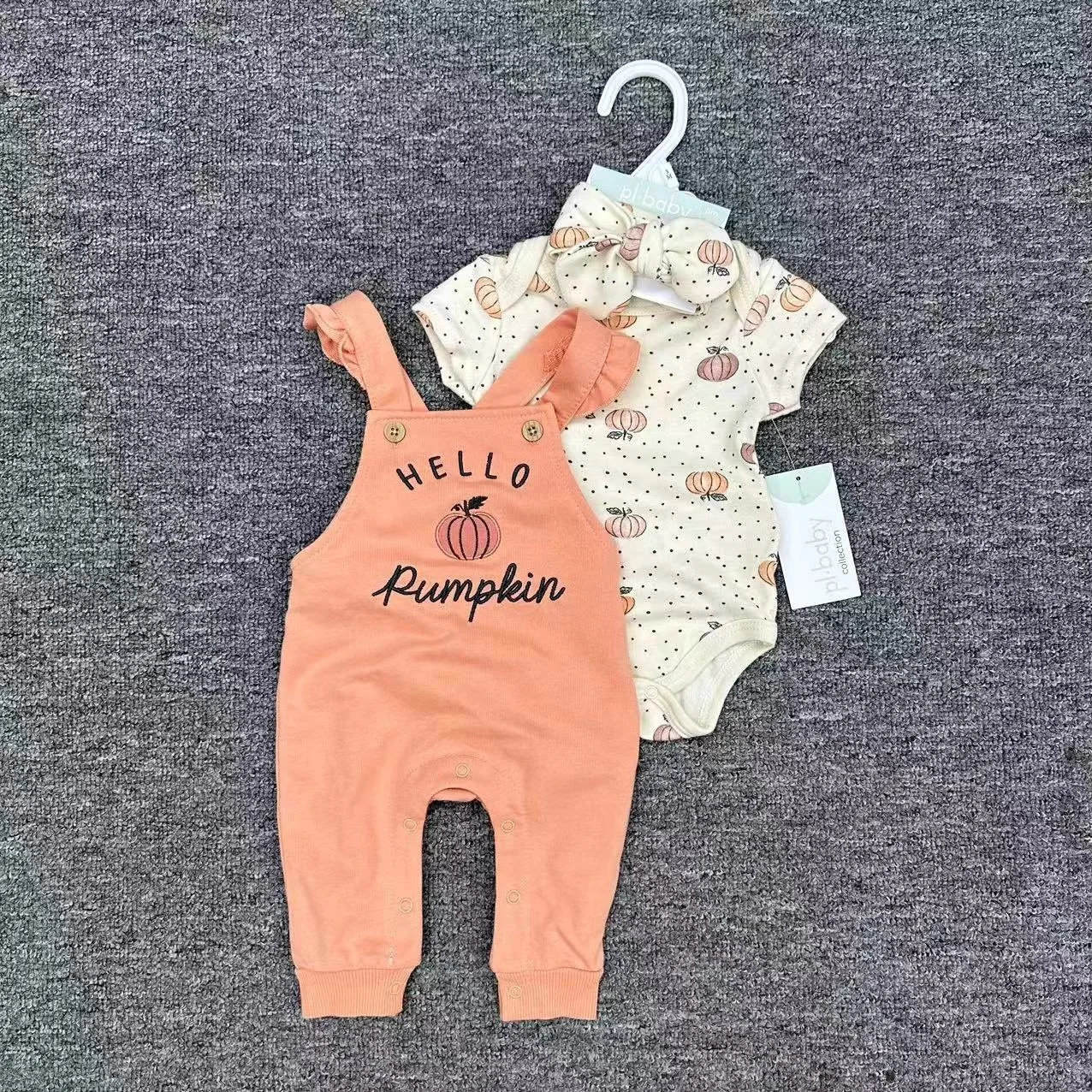 2024 New arrival knitted baby jumpsuit, floral pattern long sleeve baby girl clothing 3-piece set 3-12 months toddler clothing