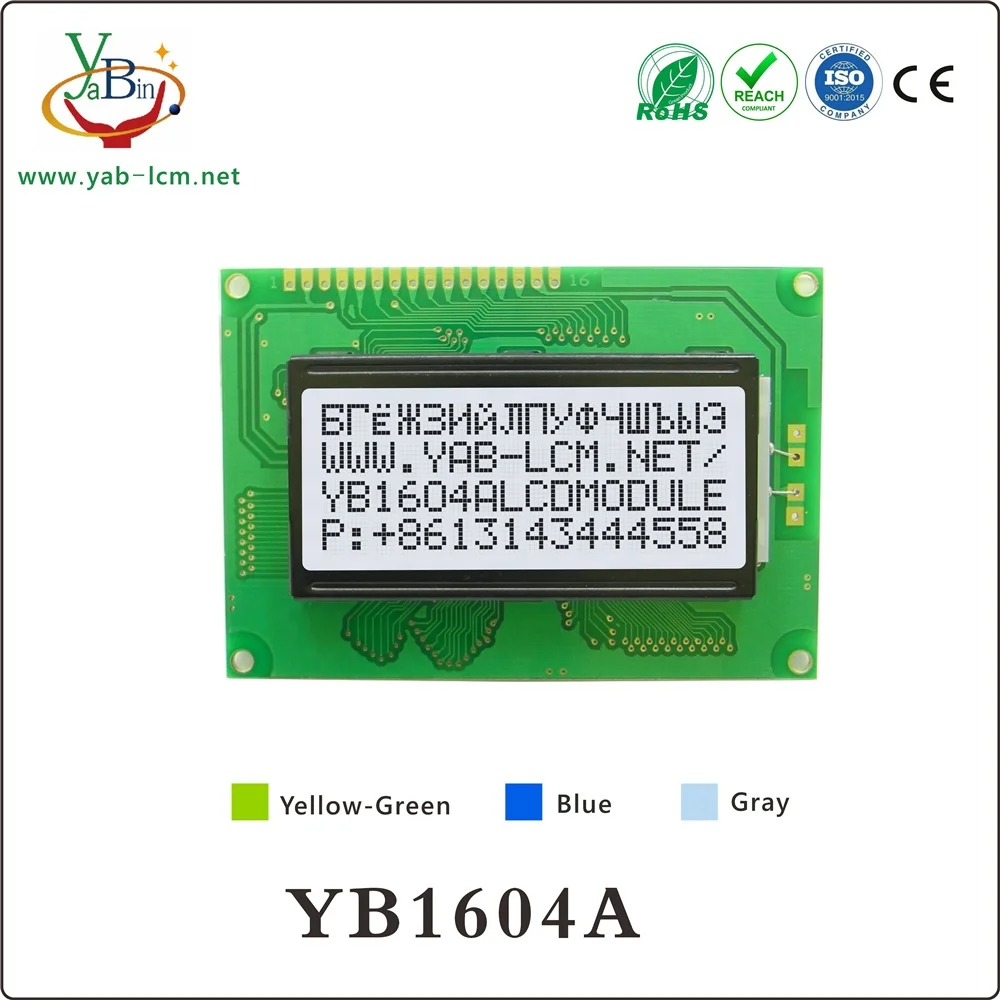 Stn 16X4 Character Display Module,Yellow-Green 1604 Lcd