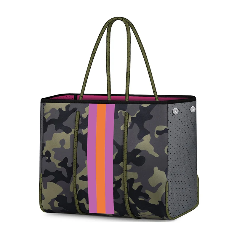 Hot sale Handbag Camouflage Printing Design Neoprene bag Large capacity Shoulder bag Women Beach Tote bag