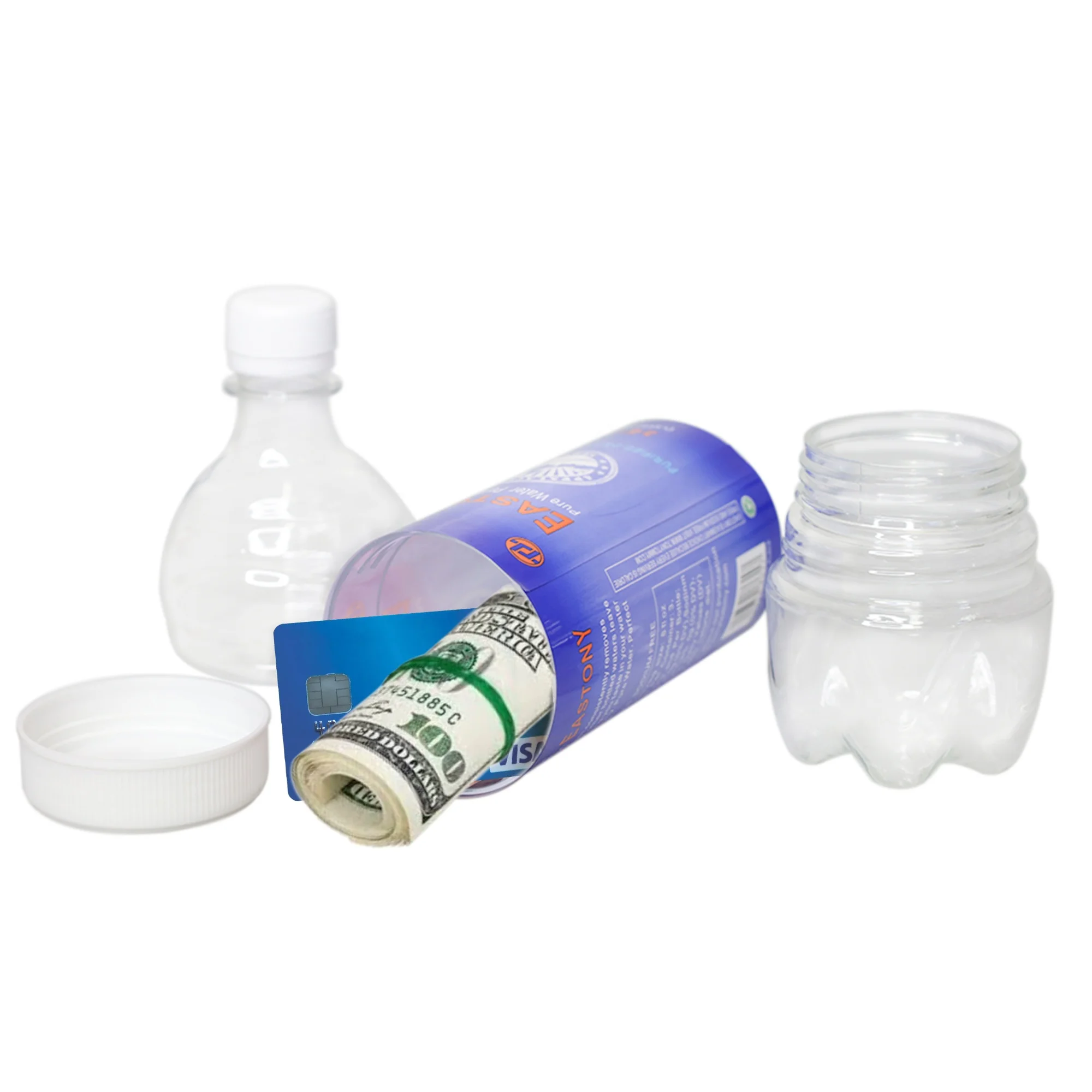 EASTOMMY ET-410294 Water Bottle Safe Diversion Safe Water Bottle Can Safe Water Bottle Stash Can Travel Hiding for Cards
