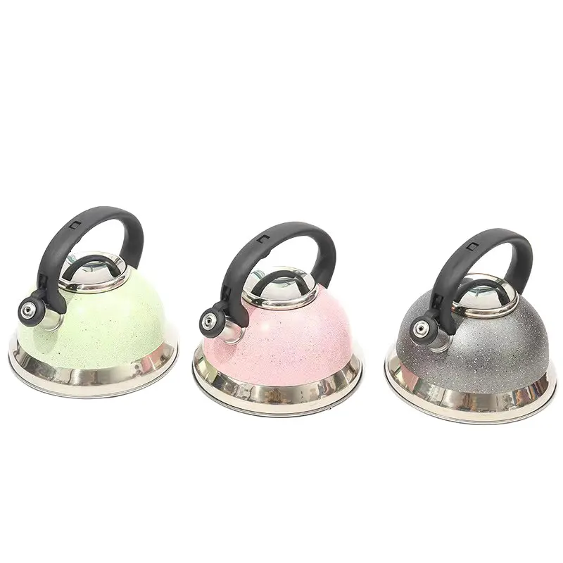 201 stainless steel kitchen cooking whistling kettle for induction cooker colored tea kettle
