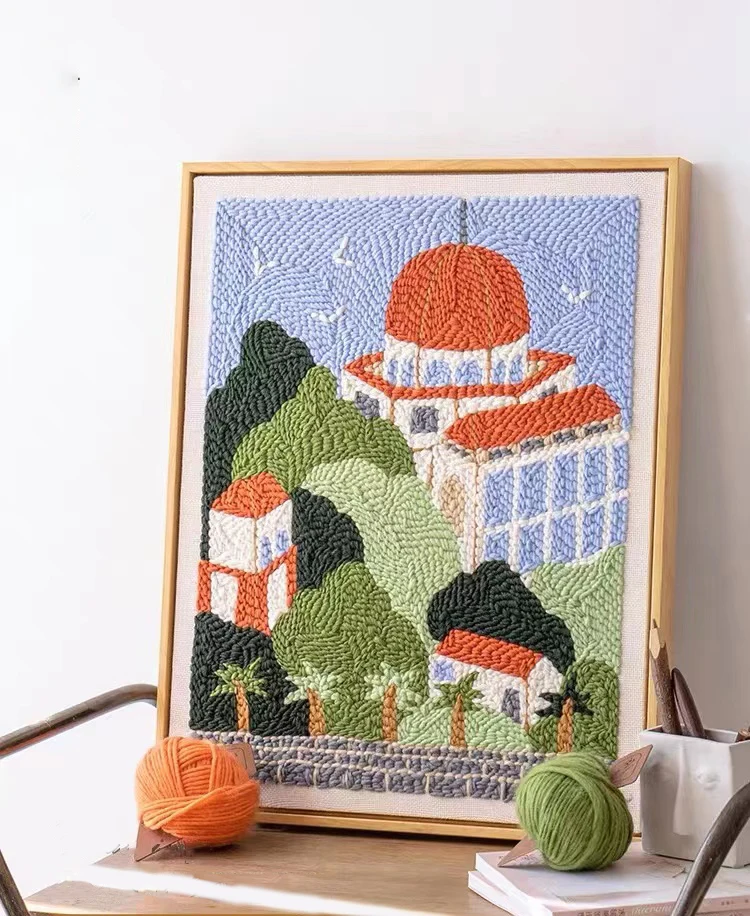  Hot Sale on Amazon Diy Set Punch Needle Starter Kit for Beginner Cartoon Rug