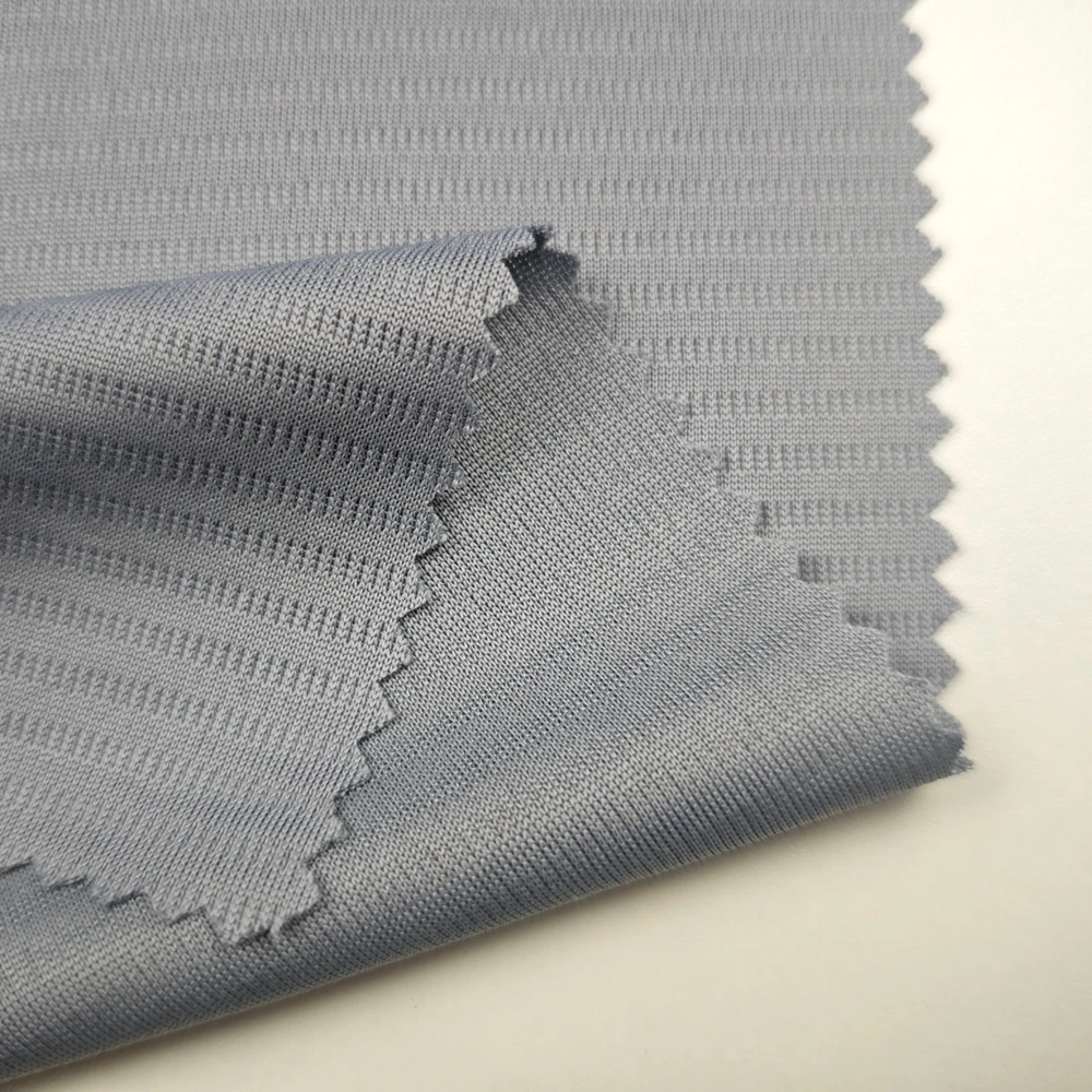 26SS new knit structure design sportswear team wear clothing material  100% Polyester Stripe Pique Fabric