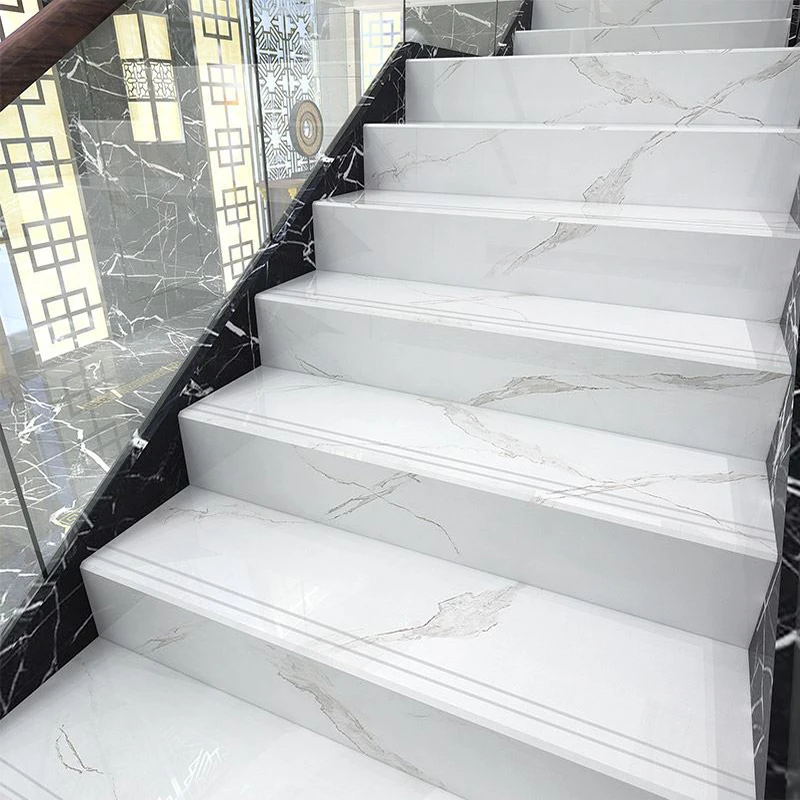 marble look porcelain stairs design tiles staircase steps tiles Polished Glazed Marble Porcelain For Flooring stair step tiles