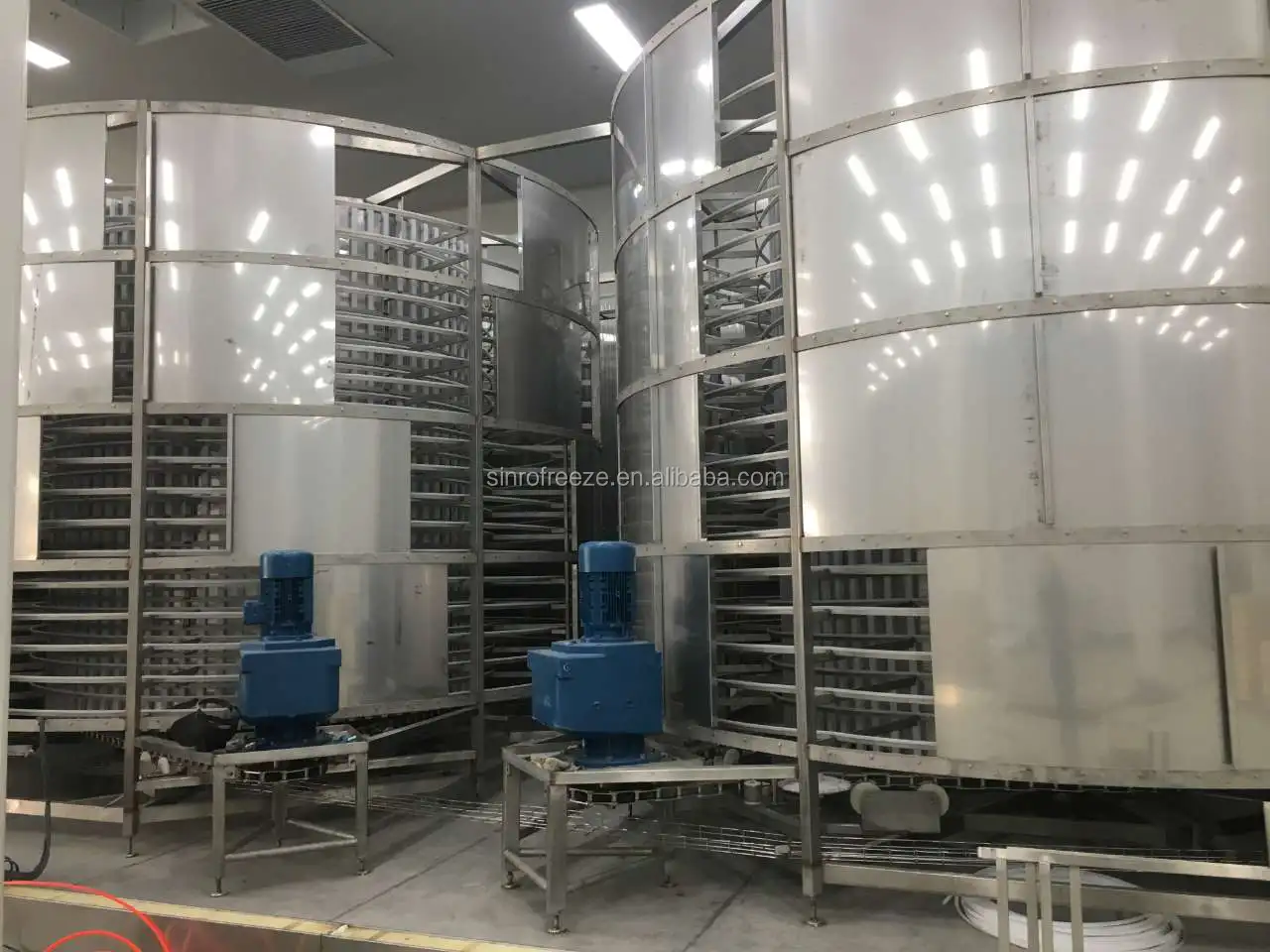 Double drum spiral freezer