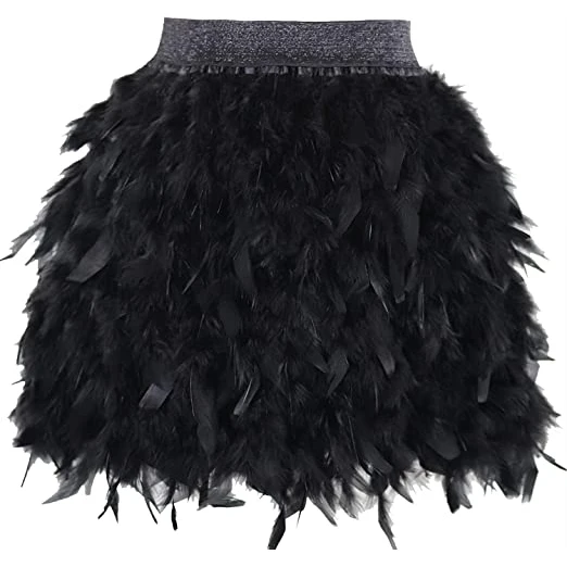 Wholesale Sexy Party Dresses Women Wrap Mini Feather Ladies Skirt