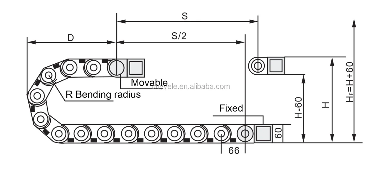 Manufacturer Wholesale Black Plastic Cable Carrier Drag Chain reinforced nylon drag chain