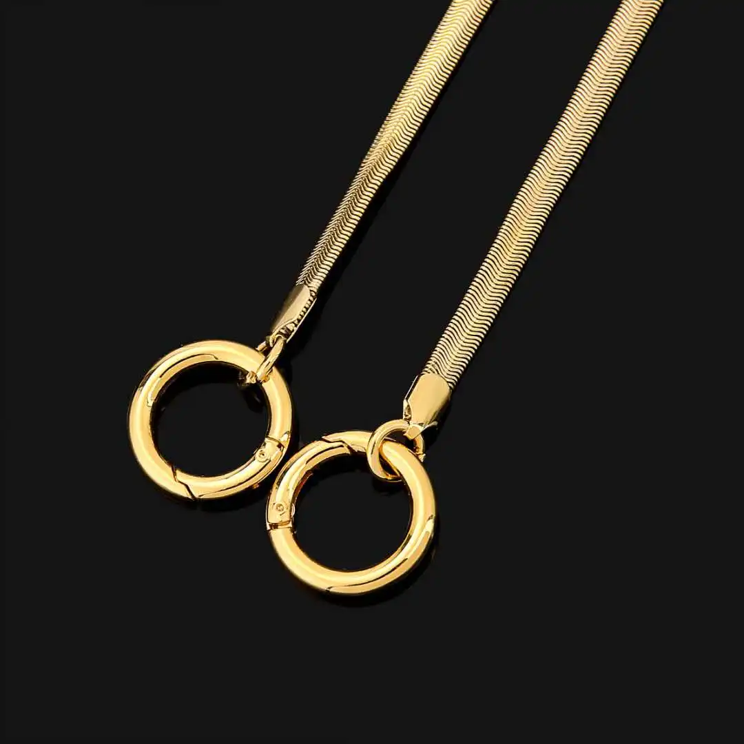 Lexing wholesale new style decorative metal gold plated bag snake chains shoulder purse strap for handbags