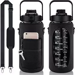 64 oz  Sleeve Insulation Cup  Protective Glass Universal water bottle With Rope