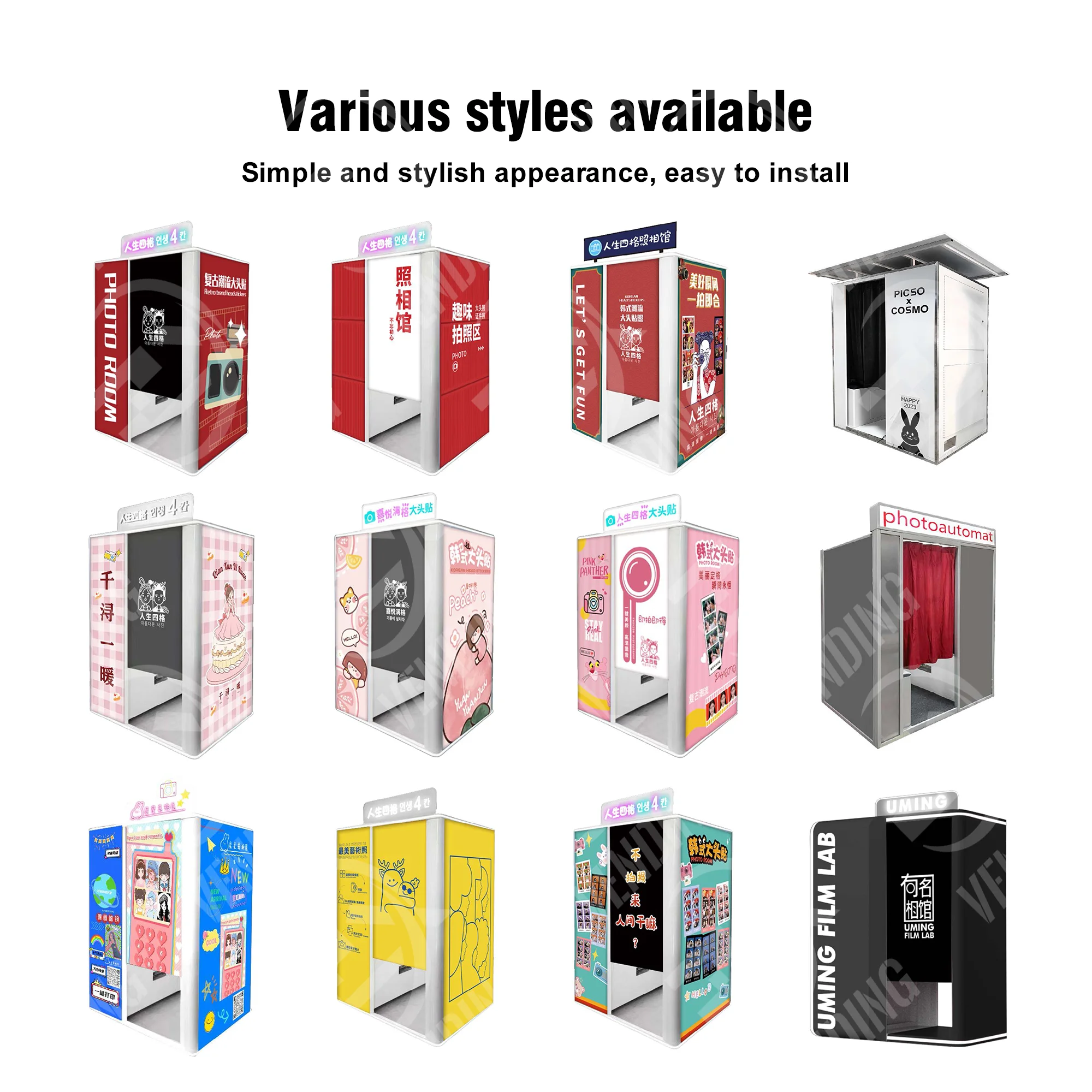ZXVENDING Selfie Photography Photo Room with Printing Wholesales Price Sticker Photo Booths Vending Machine