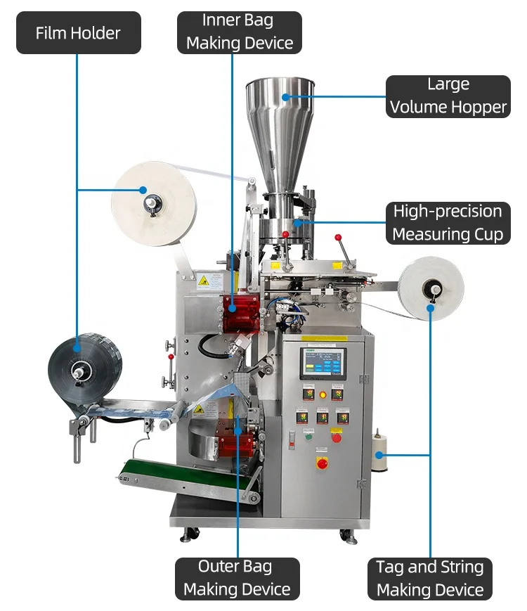 Automatic Low Price Small Tea Bag Filter Paper Tea Powder Sachet Pouch Packing Machine