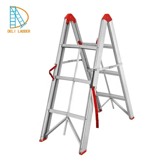 Deliladder  EN131 NEW DESIGN FOLDING STEP LADDERS EASY CARRY ALUMINIUM EXTENSION LADDER